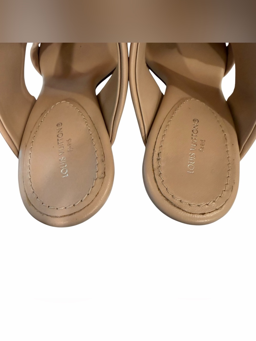 Louis Vuitton Drapy Heel Mules – Nude Beige – Size 37.5 - Picture 7 of 11